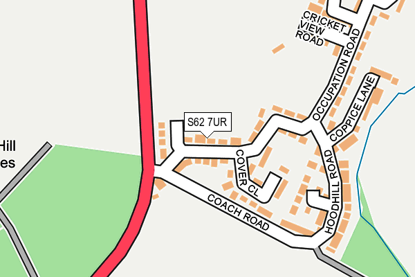 S62 7UR map - OS OpenMap – Local (Ordnance Survey)