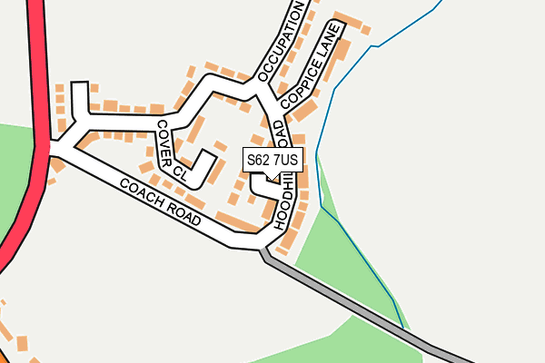 S62 7US map - OS OpenMap – Local (Ordnance Survey)