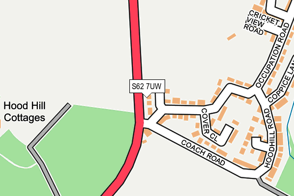 S62 7UW map - OS OpenMap – Local (Ordnance Survey)