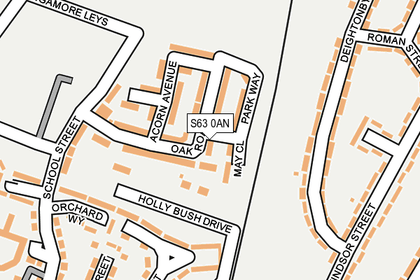S63 0AN map - OS OpenMap – Local (Ordnance Survey)