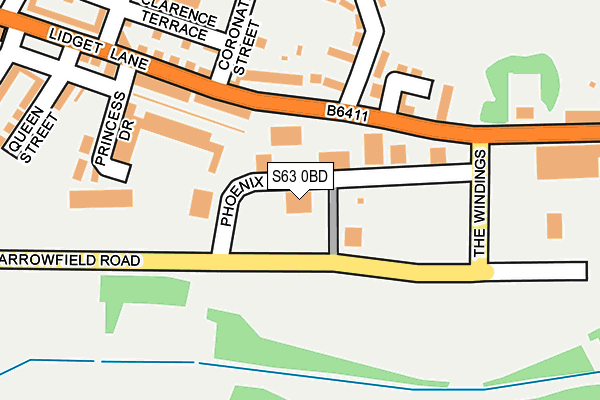S63 0BD map - OS OpenMap – Local (Ordnance Survey)