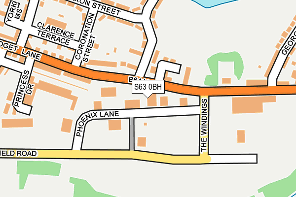 S63 0BH map - OS OpenMap – Local (Ordnance Survey)