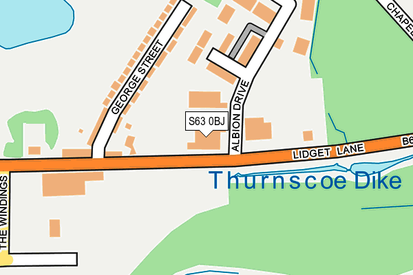 S63 0BJ map - OS OpenMap – Local (Ordnance Survey)