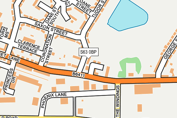 S63 0BP map - OS OpenMap – Local (Ordnance Survey)