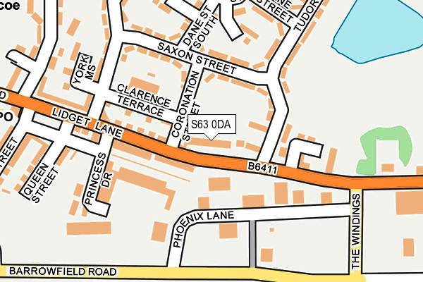 S63 0DA map - OS OpenMap – Local (Ordnance Survey)