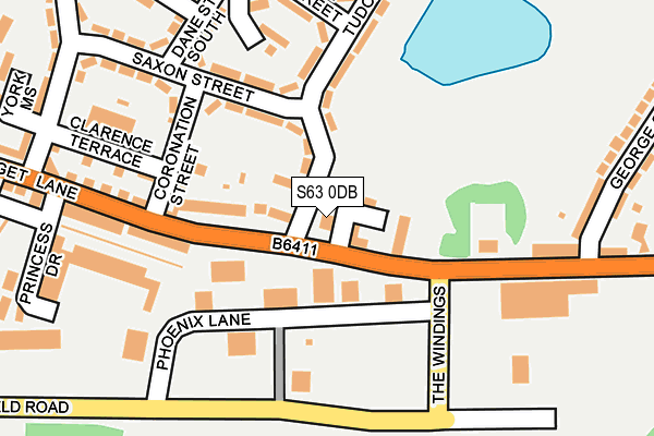 S63 0DB map - OS OpenMap – Local (Ordnance Survey)