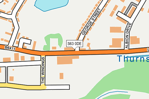S63 0DE map - OS OpenMap – Local (Ordnance Survey)