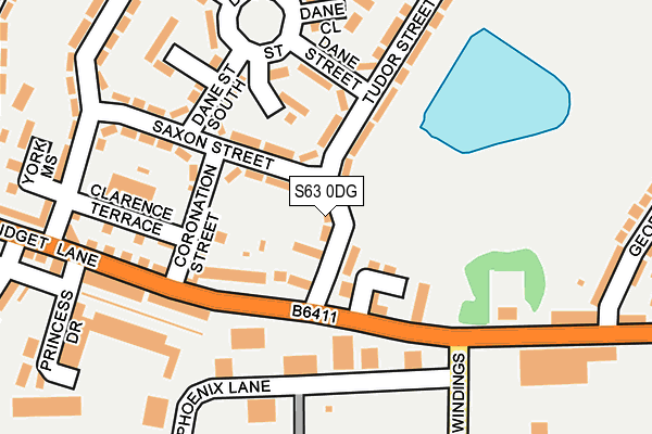 S63 0DG map - OS OpenMap – Local (Ordnance Survey)