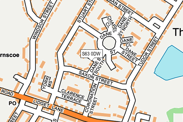 S63 0DW map - OS OpenMap – Local (Ordnance Survey)