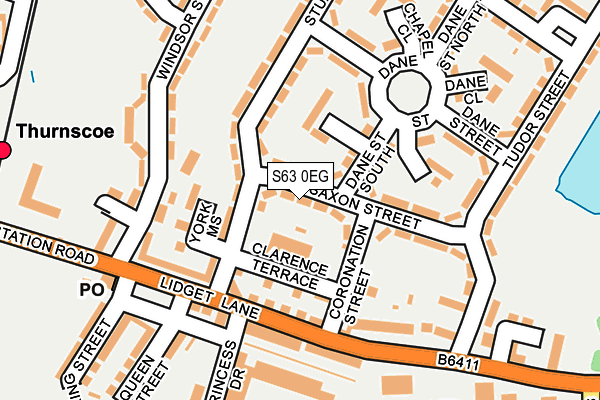 S63 0EG map - OS OpenMap – Local (Ordnance Survey)