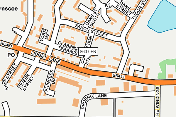 S63 0ER map - OS OpenMap – Local (Ordnance Survey)