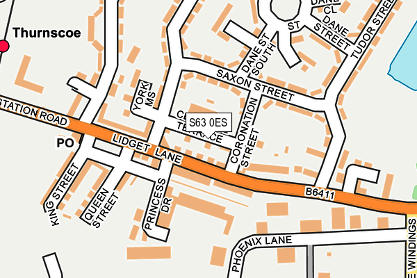 S63 0ES map - OS OpenMap – Local (Ordnance Survey)