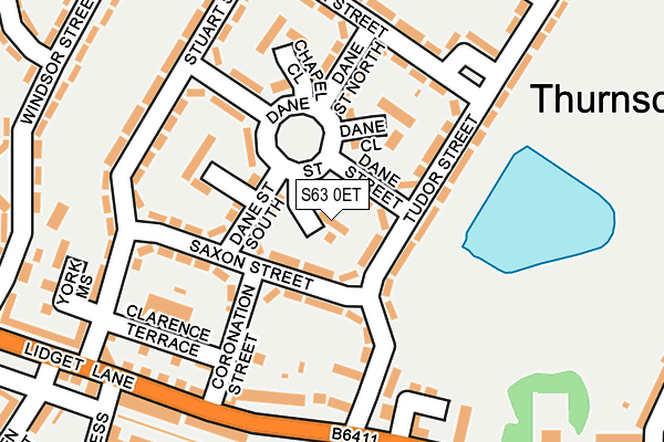 S63 0ET map - OS OpenMap – Local (Ordnance Survey)
