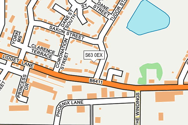 S63 0EX map - OS OpenMap – Local (Ordnance Survey)