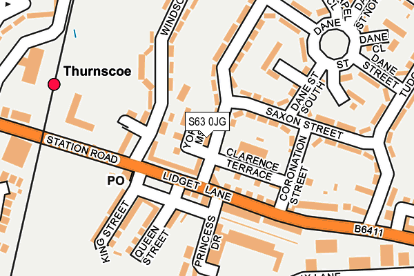 S63 0JG map - OS OpenMap – Local (Ordnance Survey)