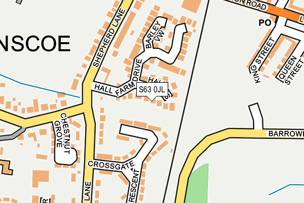 S63 0JL map - OS OpenMap – Local (Ordnance Survey)
