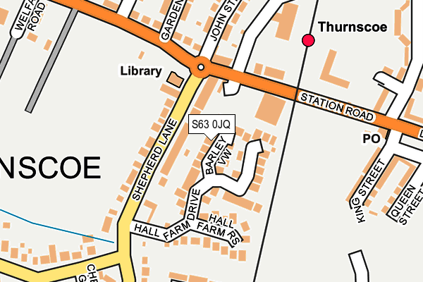 S63 0JQ map - OS OpenMap – Local (Ordnance Survey)