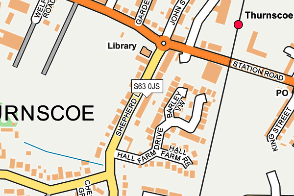 S63 0JS map - OS OpenMap – Local (Ordnance Survey)
