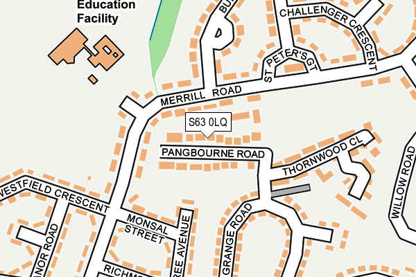 S63 0LQ map - OS OpenMap – Local (Ordnance Survey)