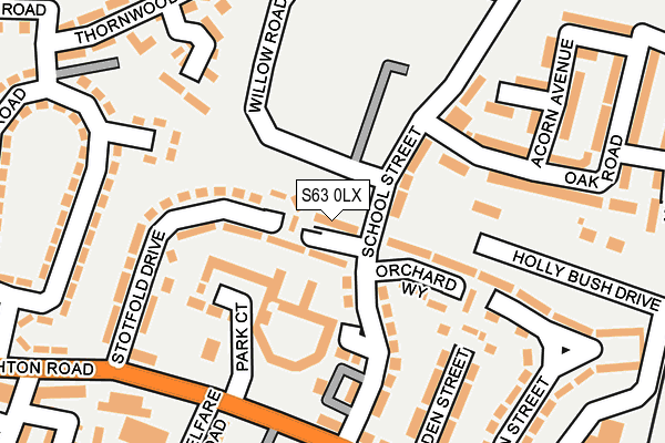 S63 0LX map - OS OpenMap – Local (Ordnance Survey)