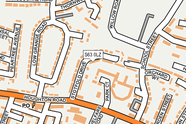 S63 0LZ map - OS OpenMap – Local (Ordnance Survey)