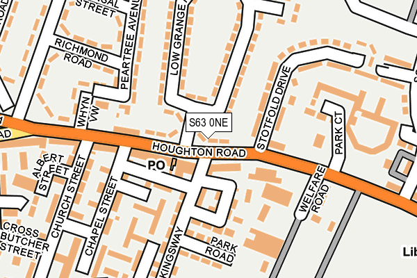 S63 0NE map - OS OpenMap – Local (Ordnance Survey)