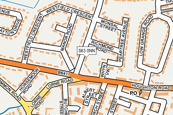 S63 0NN map - OS OpenMap – Local (Ordnance Survey)