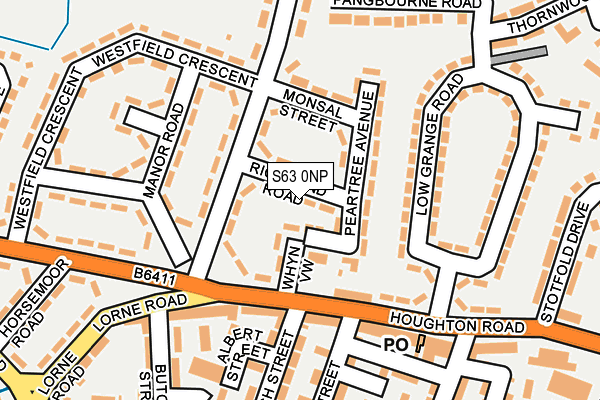 S63 0NP map - OS OpenMap – Local (Ordnance Survey)