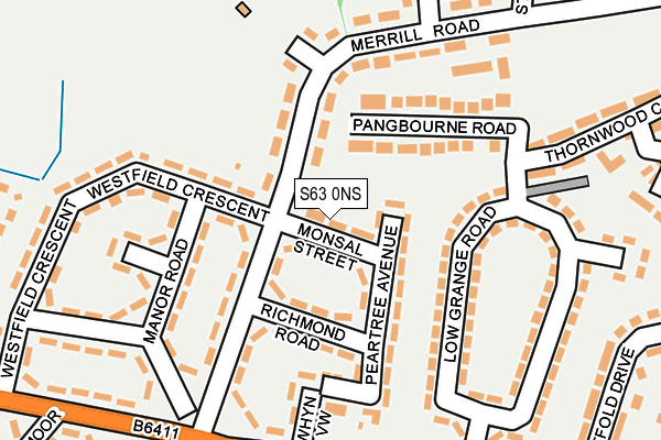 S63 0NS map - OS OpenMap – Local (Ordnance Survey)