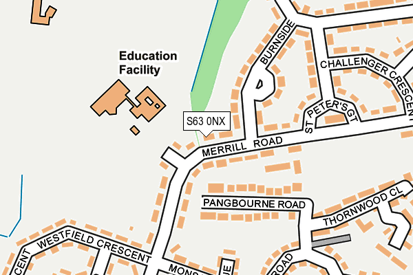 S63 0NX map - OS OpenMap – Local (Ordnance Survey)