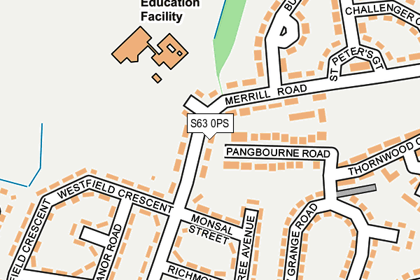 S63 0PS map - OS OpenMap – Local (Ordnance Survey)