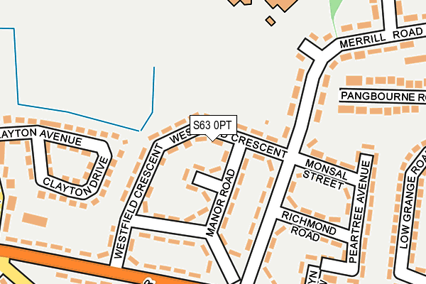 S63 0PT map - OS OpenMap – Local (Ordnance Survey)
