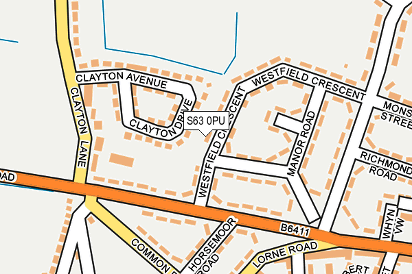 S63 0PU map - OS OpenMap – Local (Ordnance Survey)
