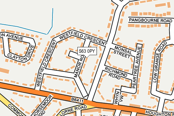 S63 0PY map - OS OpenMap – Local (Ordnance Survey)
