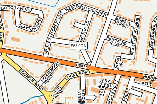 S63 0QA map - OS OpenMap – Local (Ordnance Survey)