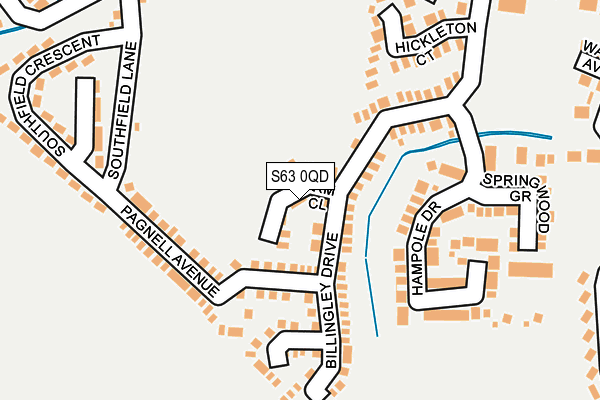S63 0QD map - OS OpenMap – Local (Ordnance Survey)