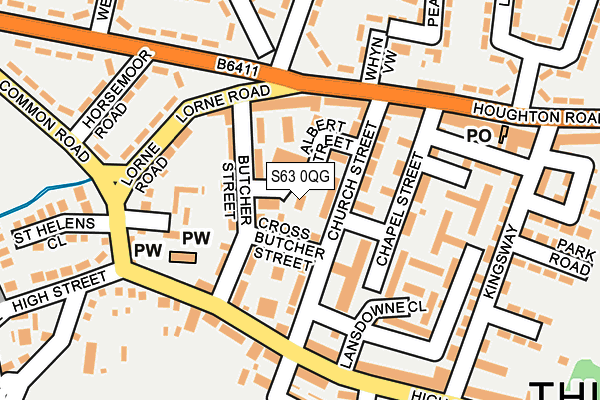 S63 0QG map - OS OpenMap – Local (Ordnance Survey)