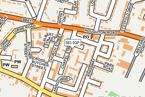 S63 0QP map - OS OpenMap – Local (Ordnance Survey)
