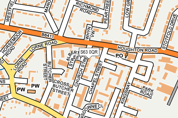 S63 0QR map - OS OpenMap – Local (Ordnance Survey)