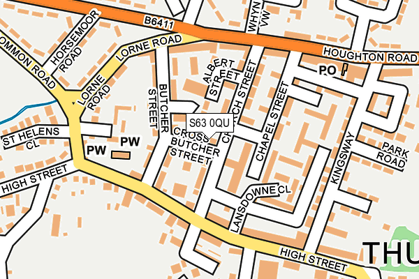 S63 0QU map - OS OpenMap – Local (Ordnance Survey)