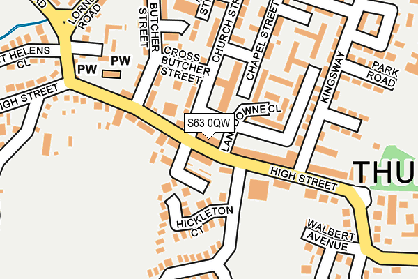 S63 0QW map - OS OpenMap – Local (Ordnance Survey)