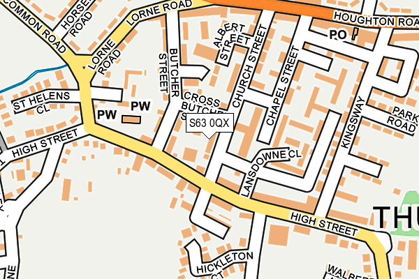 S63 0QX map - OS OpenMap – Local (Ordnance Survey)