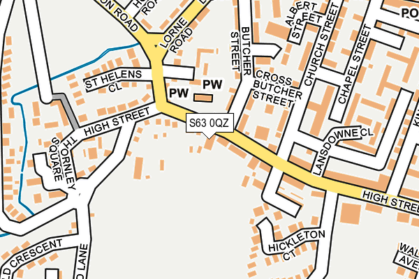 S63 0QZ map - OS OpenMap – Local (Ordnance Survey)