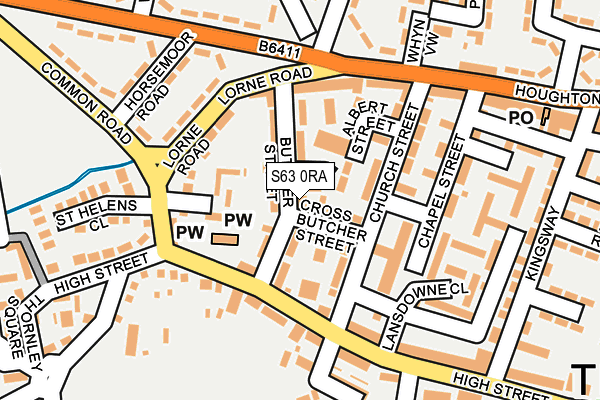 S63 0RA map - OS OpenMap – Local (Ordnance Survey)