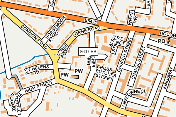 S63 0RB map - OS OpenMap – Local (Ordnance Survey)