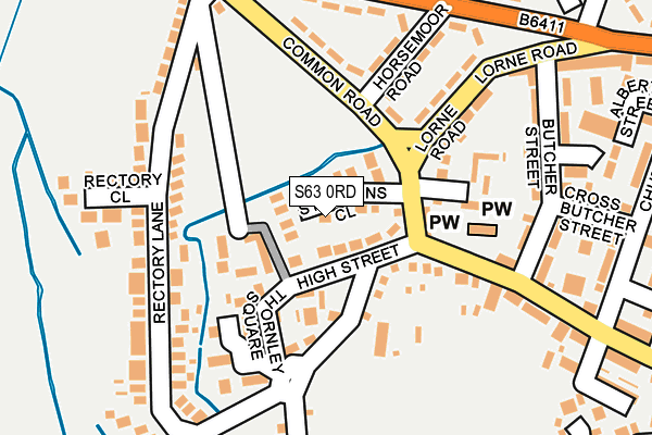 S63 0RD map - OS OpenMap – Local (Ordnance Survey)