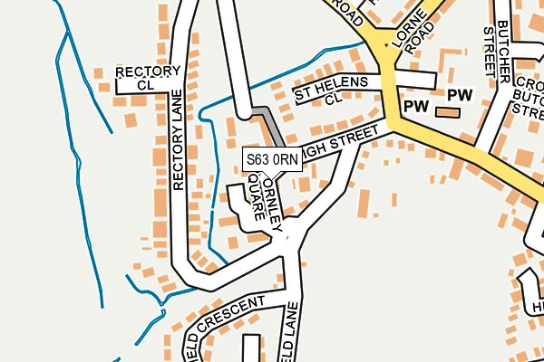 S63 0RN map - OS OpenMap – Local (Ordnance Survey)