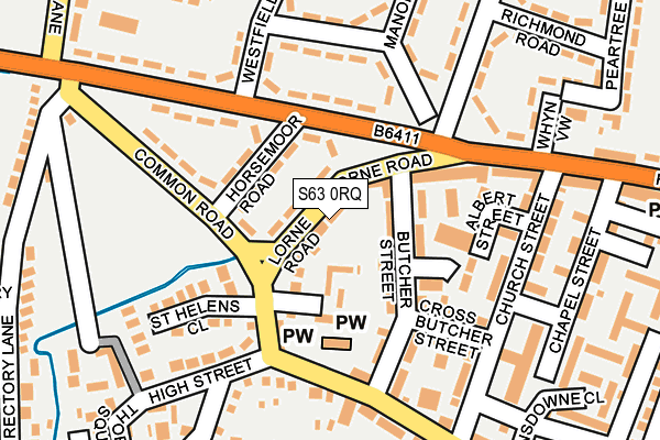 S63 0RQ map - OS OpenMap – Local (Ordnance Survey)