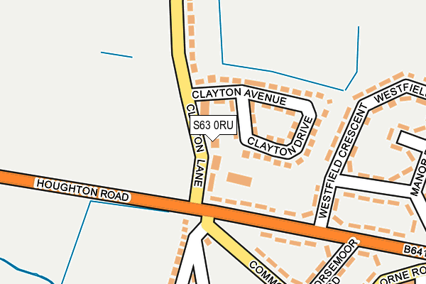S63 0RU map - OS OpenMap – Local (Ordnance Survey)