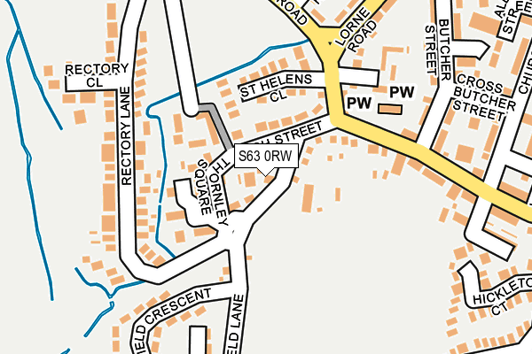 S63 0RW map - OS OpenMap – Local (Ordnance Survey)
